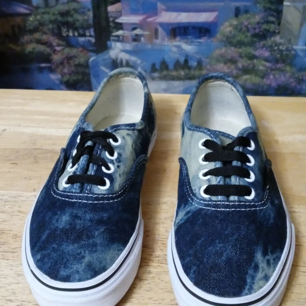 Vans Authentic Acid Denim Wash Sneakers, Size 2.5 Y - Picture 10 of 12